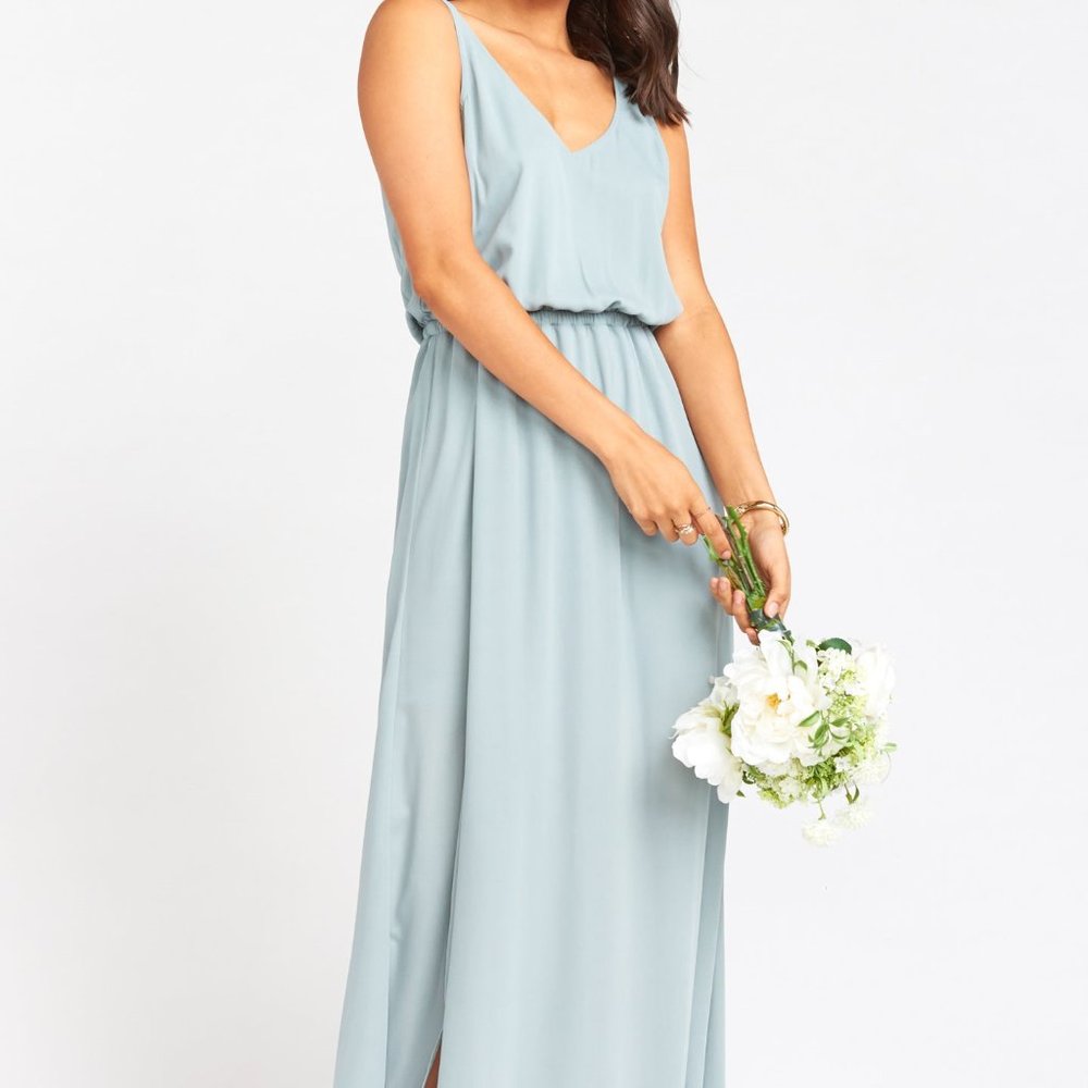 Show Me Your MuMu - Kendall Maxi Dress - XS - Silver Sage Crisp